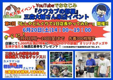 クワカブの部屋　1日店長イベント開催